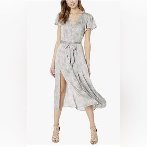 Paige Alayna Snakeskin Silver Black White Midi Dress Size XS NWT